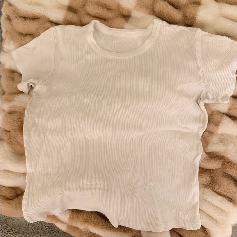 Daily Drills White Ribbed Short Sleeve Tee M/L